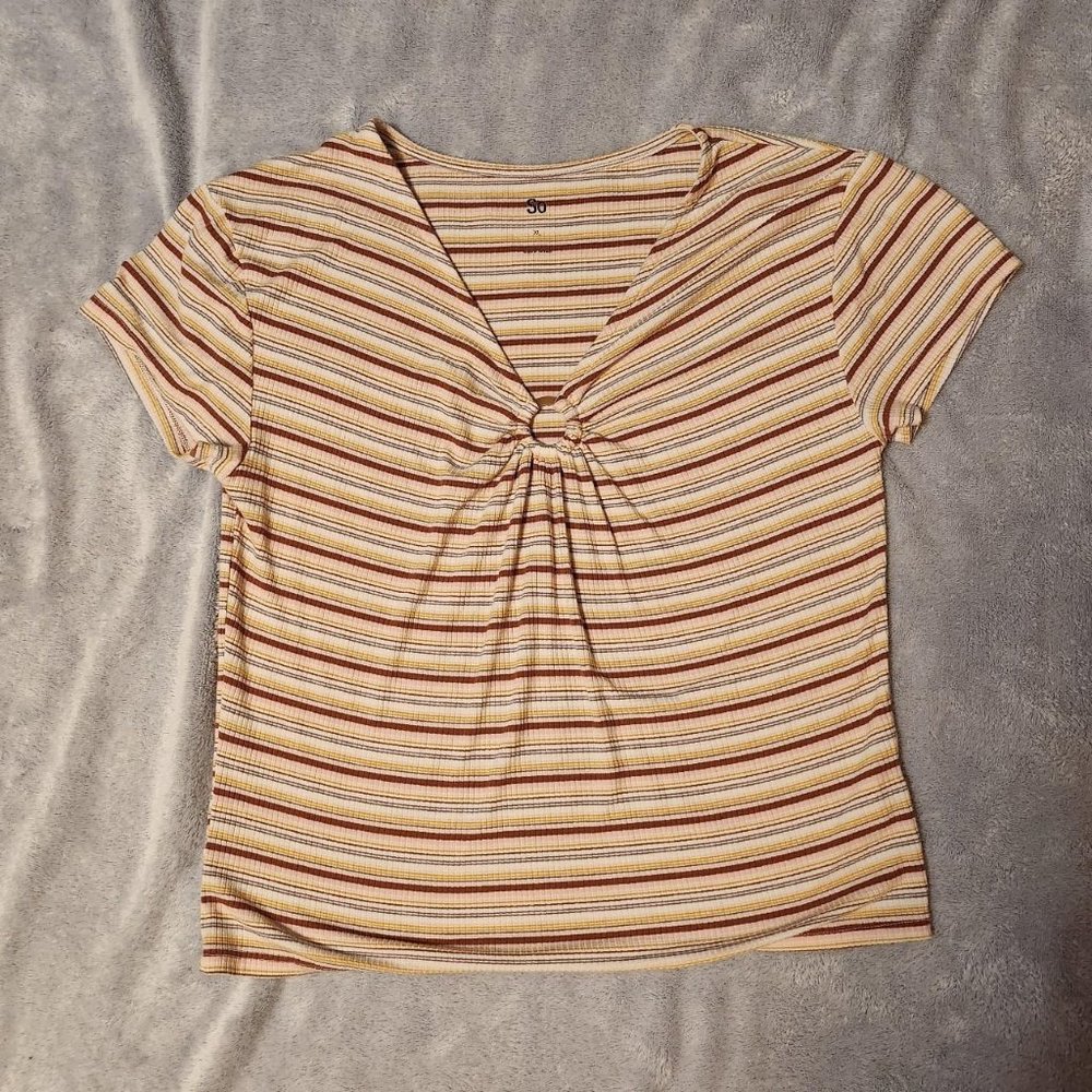 Striped v-neck top by So size XL!